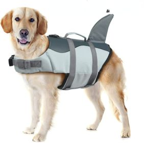 Dog Life Jacket Shark; Dog Lifesaver Vests with Rescue Handle for Small Medium and Large Dogs