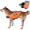Dog Life Jacket; Reflective Dog Safety Vest Adjustable Pet Life Preserver with Strong Buoyancy and Durable Rescue Handle